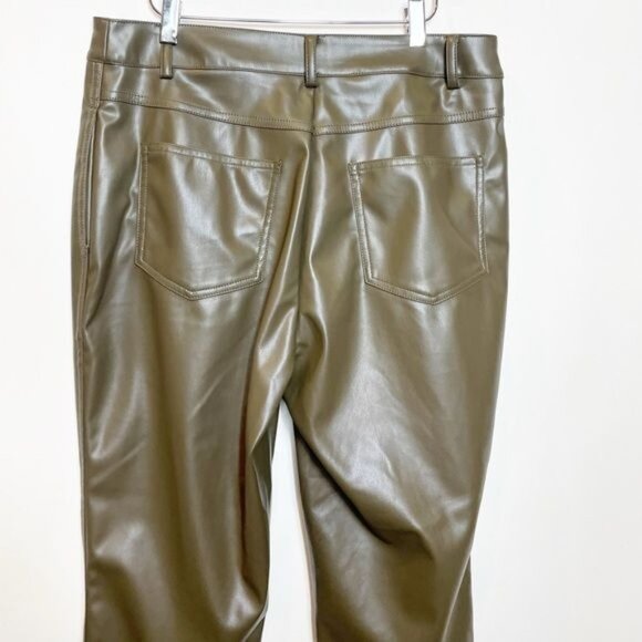 BCBGeneration Womens Straight-Cut Faux-Leather Pants Olive Size M Stylish & Vers - Picture 7 of 13